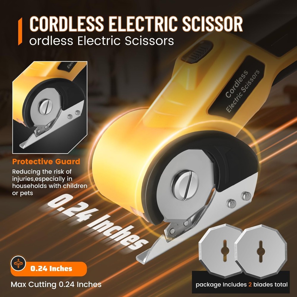 Electric Scissors, Cardboard Cutter, With LED Light, High-Efficiency Brushles...