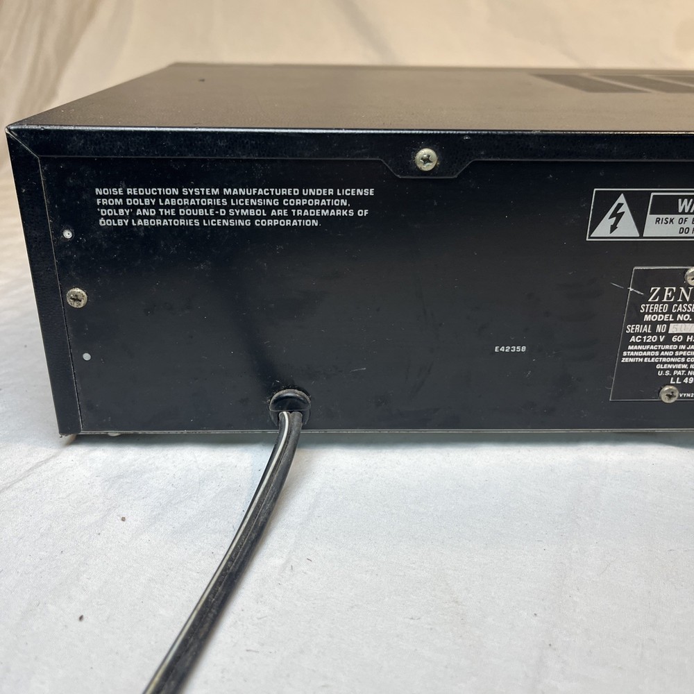 Zenith CV670 Auto-Reverse Stereo Cassette Deck. Tested & Working