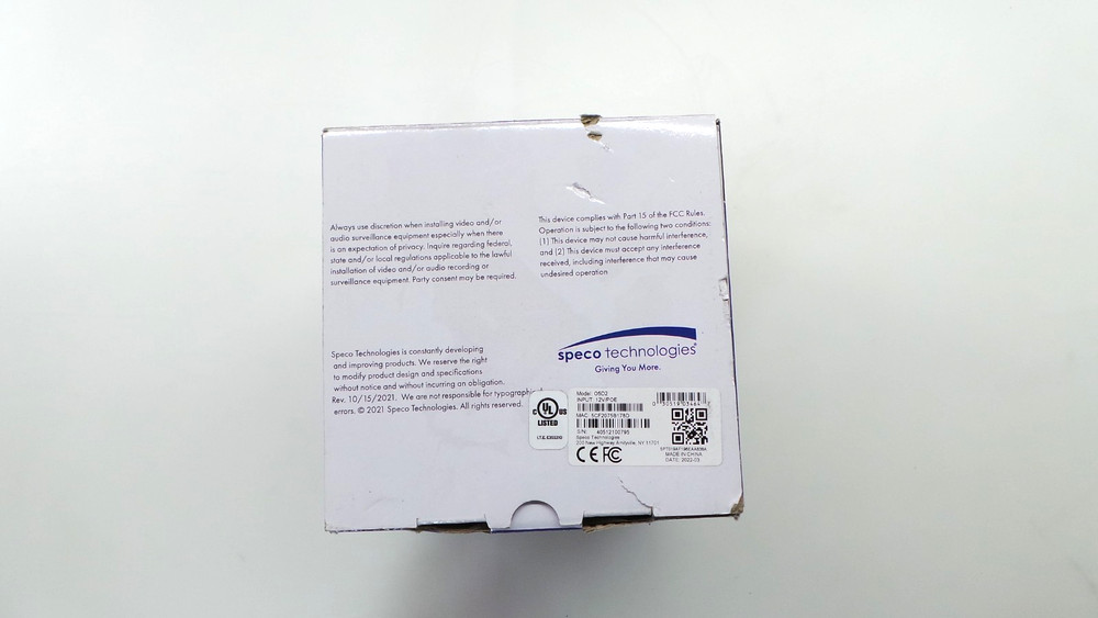 05D2 Speco Technologies 5MP IP Dome Camera - Advanced Analytics, NDAA - Open Box