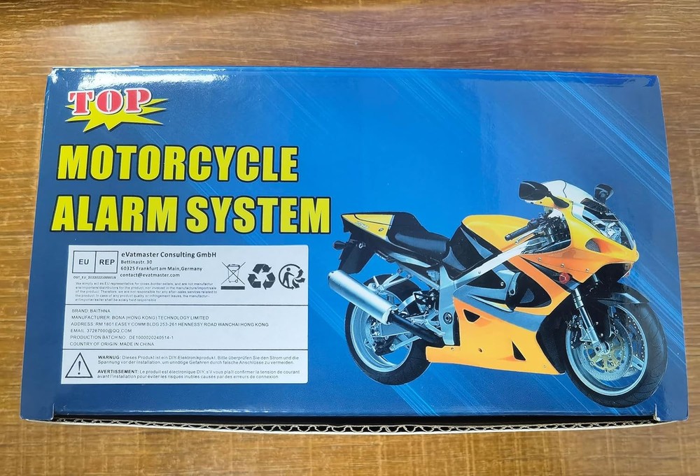 DC12V Motorcycle Anti-Theft Alarm Security System Remote Control Engine Start Bi