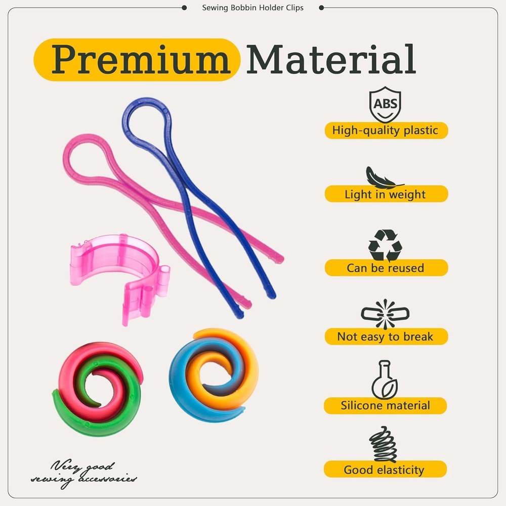 142pcs Bobbin Thread Organizing Clips Set Bobbin Thread Buddies Kit Spool Hugger