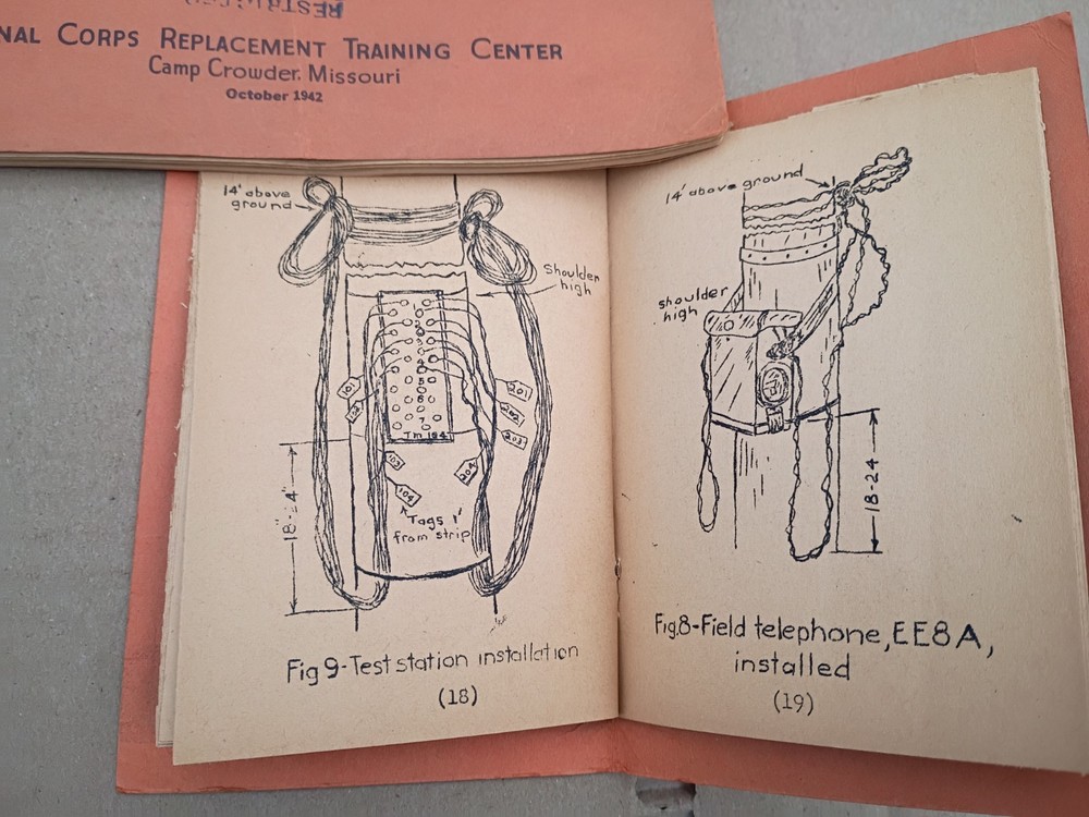 WW2 Booklets Lot Basic Notes Signal Corps Training Center Camp Crowder Missouri