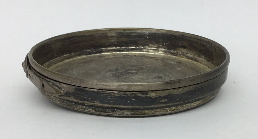 Vintage Silver Plate Shallow Trinket Dish w/Belt Design……..[B18]