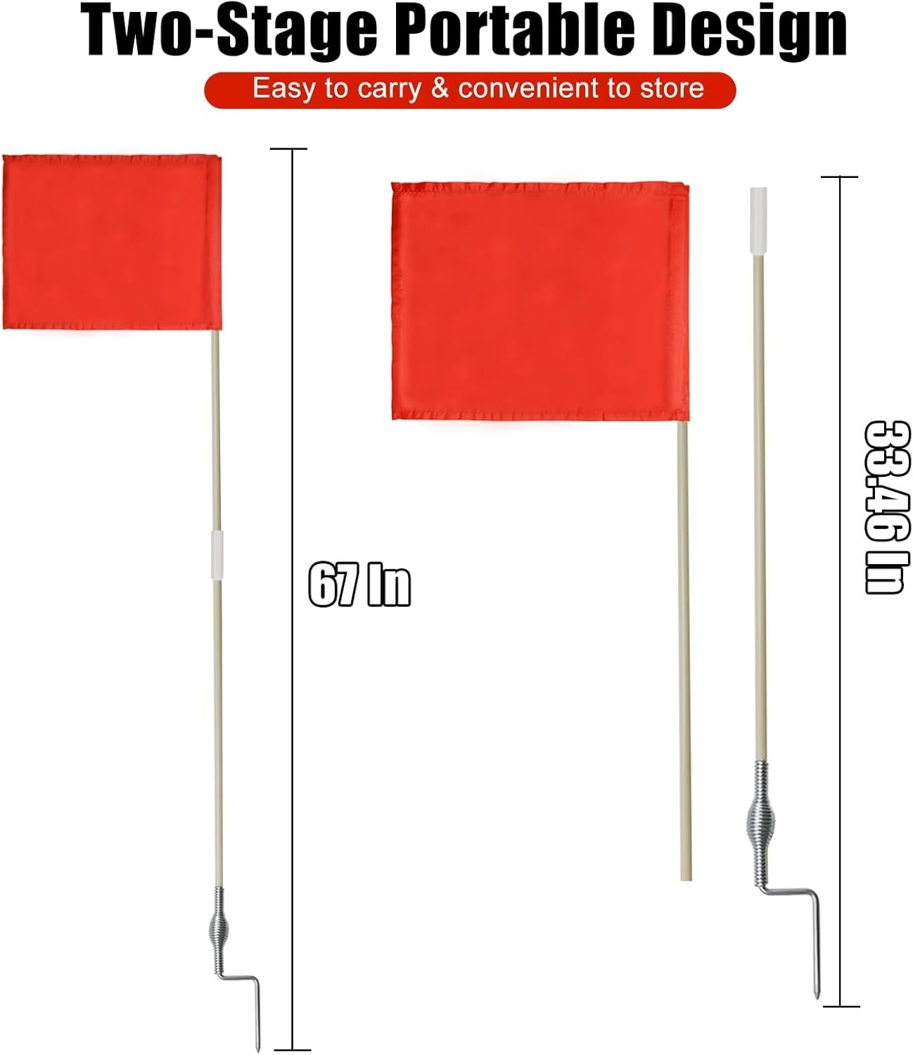 SAWHOX Soccer Corner Flags Set of 4 – 67" Portable Field Flags