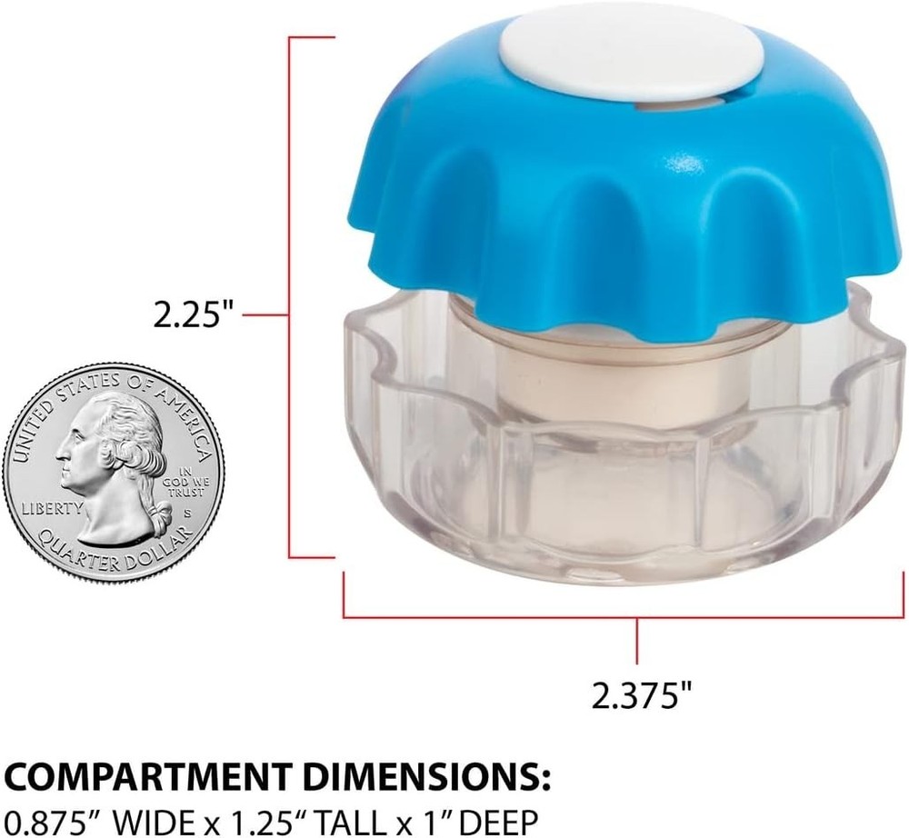 Crush Pill Vitamins Tablets Crusher Grinder with Storage Compartment Blue