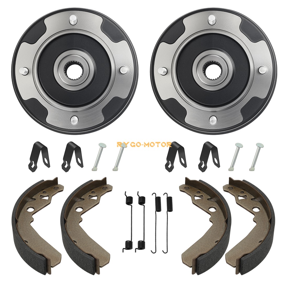 Rear Wheel Brake Drum & Brake Shoes 2SET for Kawasaki Mule 550 KAF300C 1997-2004