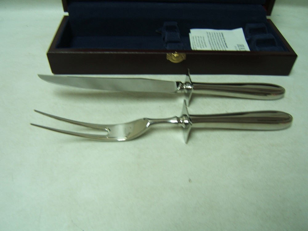 Hampton Silversmiths Carving Knife and Fork in Box Excellent Condition