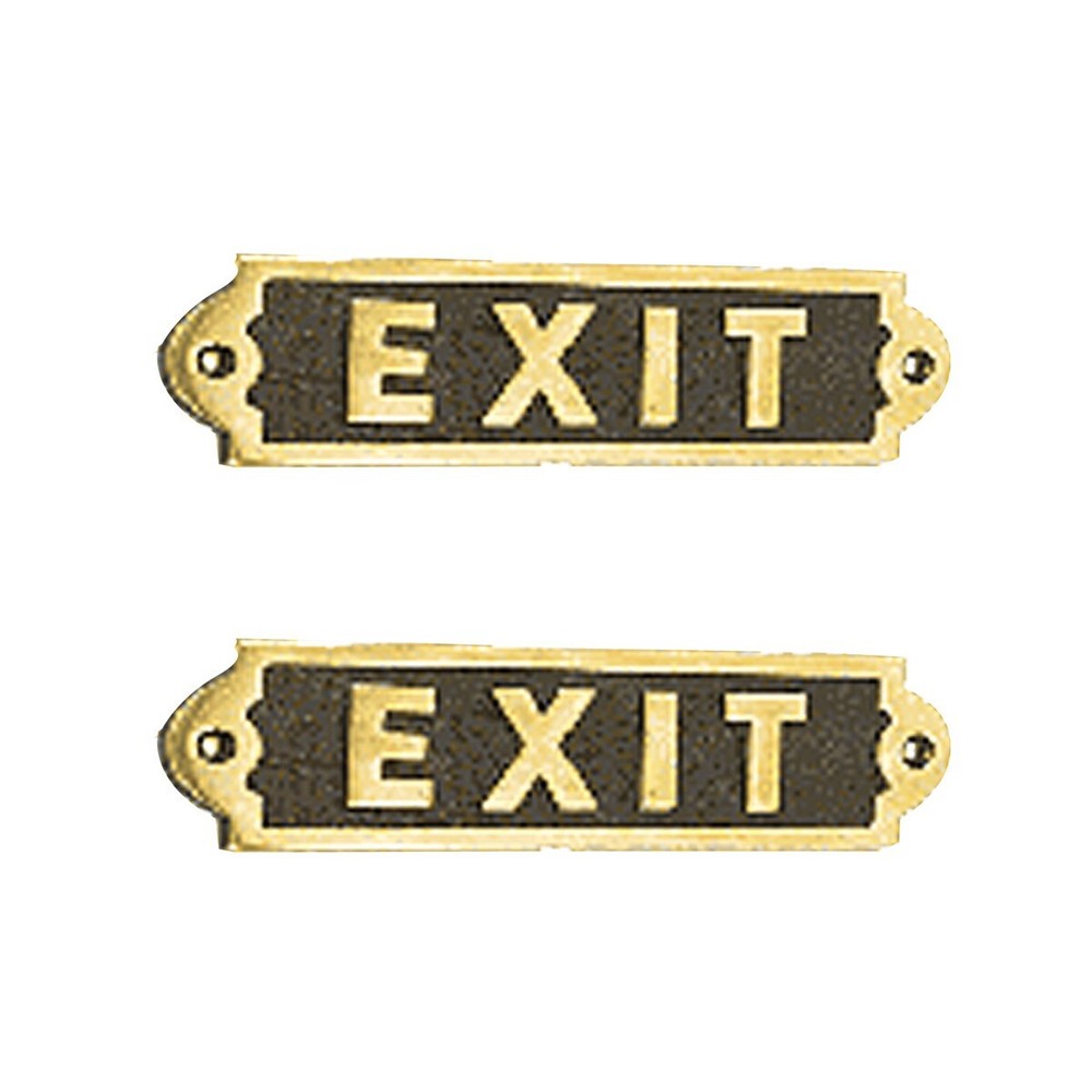 Sign Board "EXIT" Sign Solid Polished Brass Plaque Tarnish Resistant Brass Plate