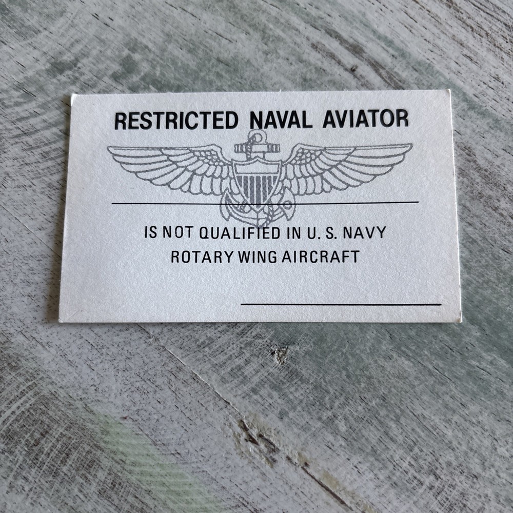 Restricted Naval Aviator Business Card