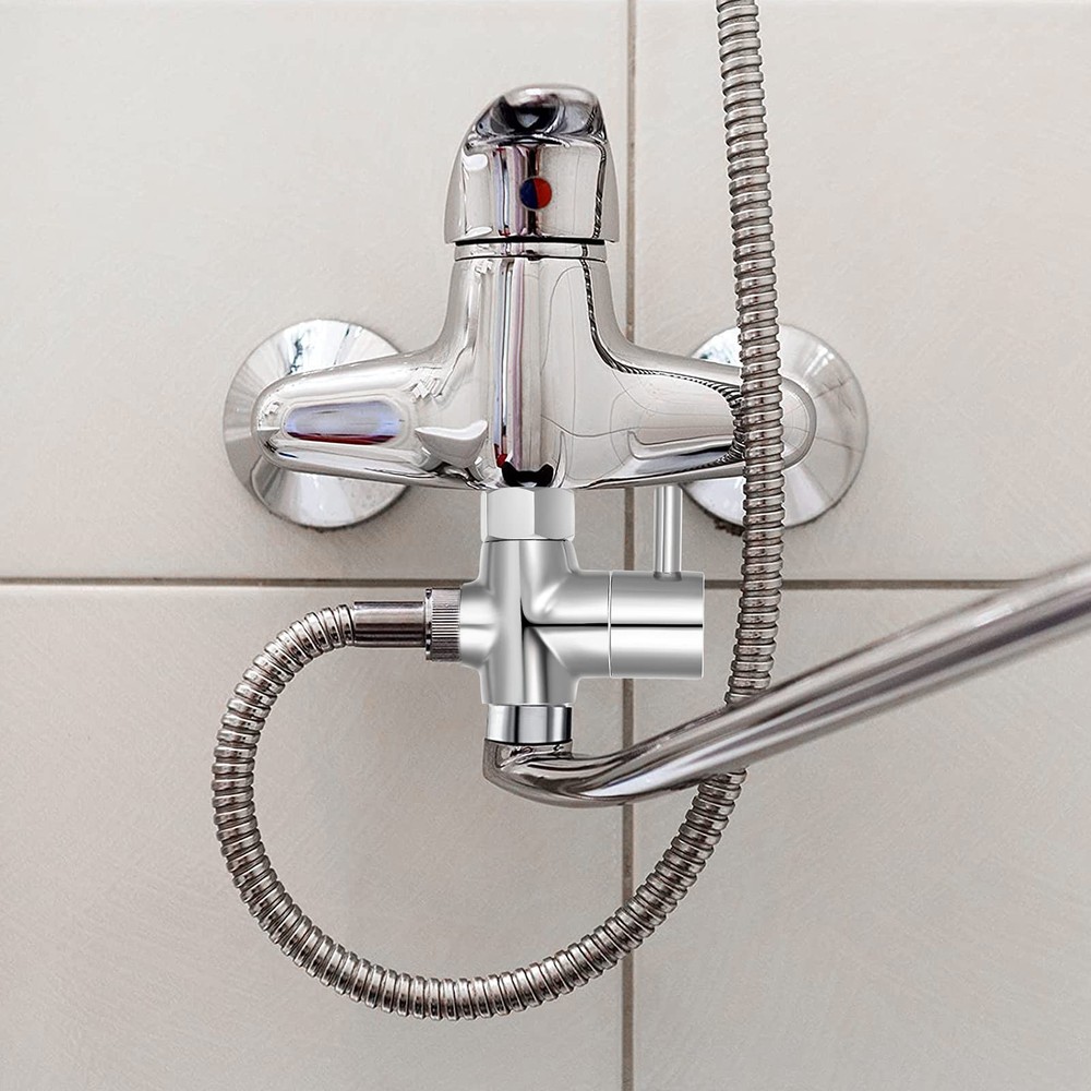 G1/2" Shower Head Diverter Valve, Solid Brass Arm Chrome Finish
