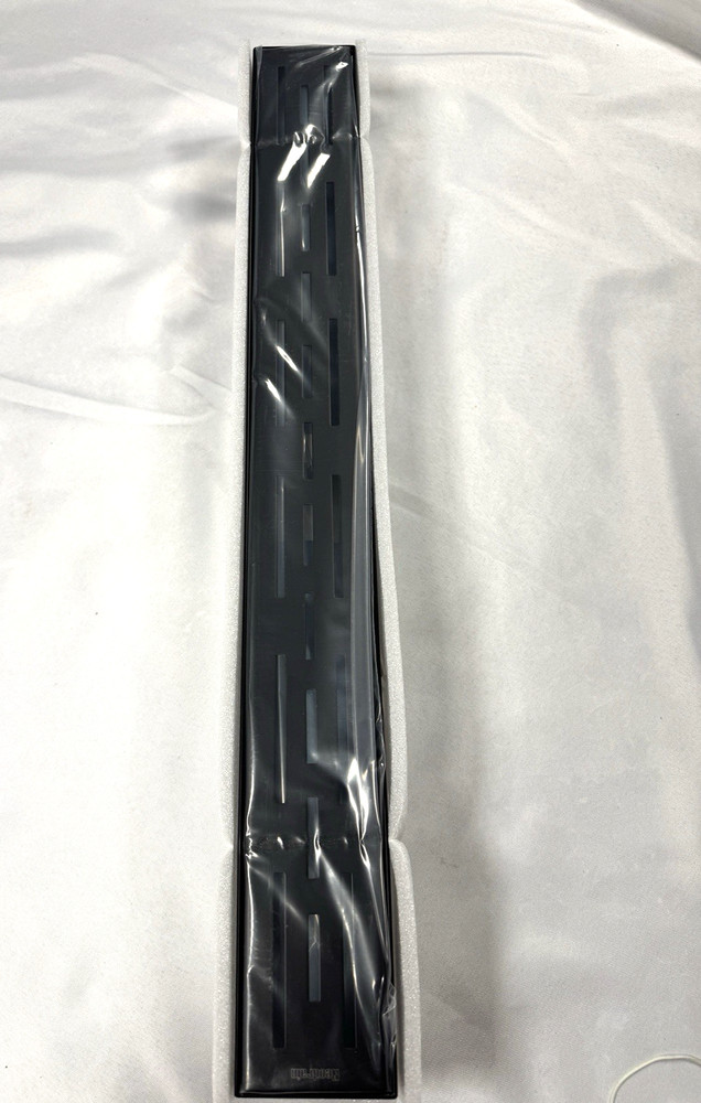 Neodrain 24 in Matte Black Linear Shower Drain, Brick Pattern Gate Rectangular