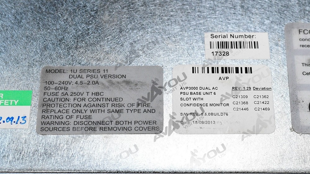 Ericsson AVP-3000 Encoder Modulator HD MPEG4 L- BAND BISS ASI CE-X