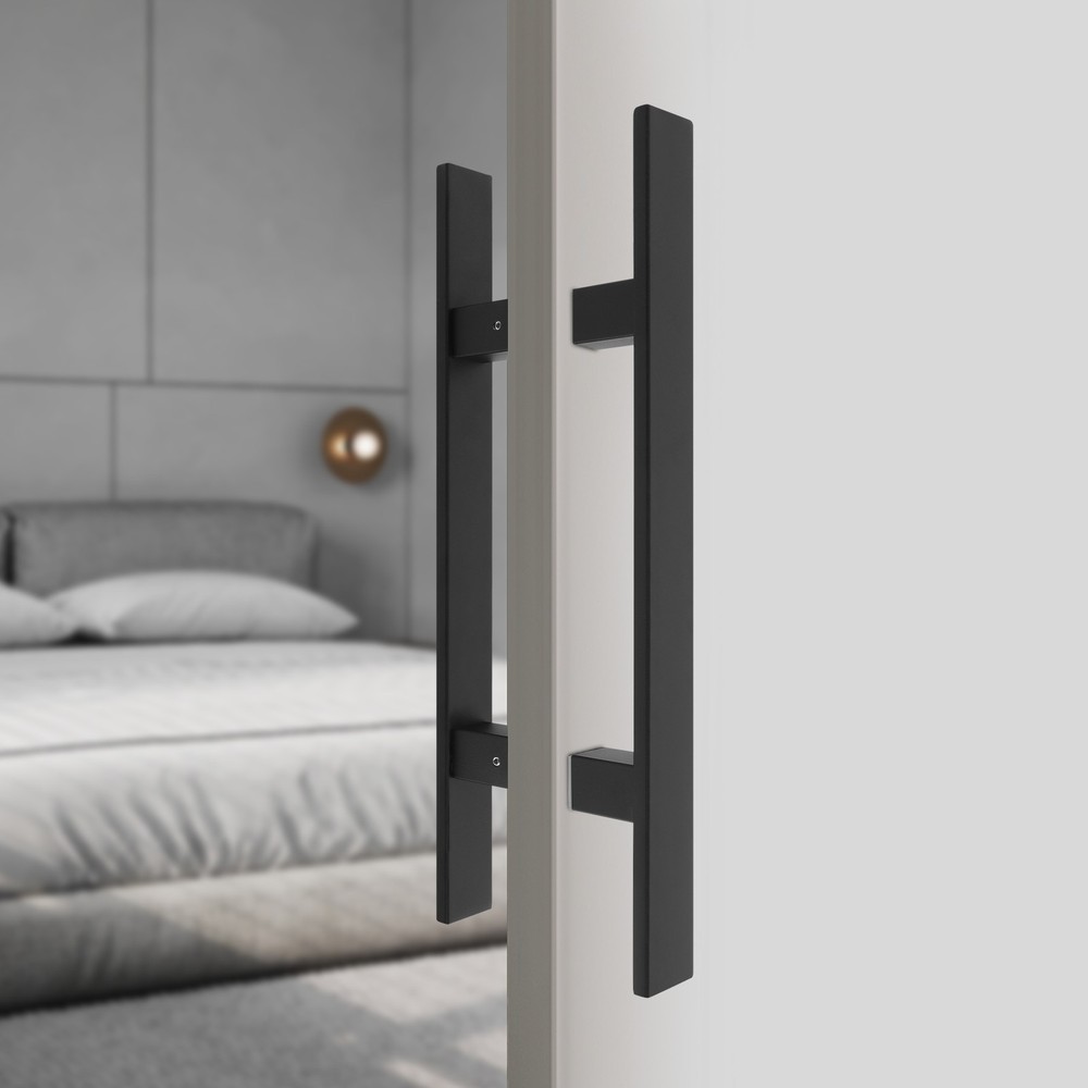 Stainless Steel Double Sided Push Pull Door Handle, H-shaped Door Pull Handle