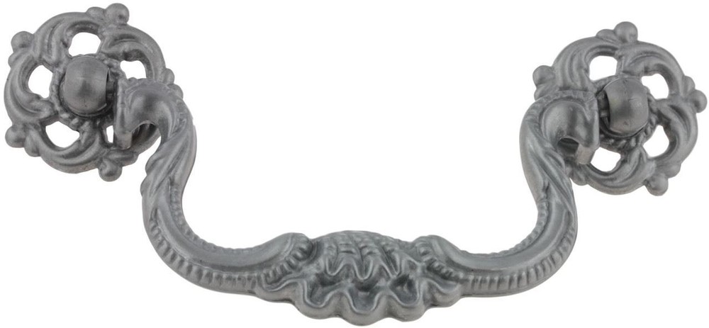 3-1/2" Baroque Bail Pull Satin Pewter