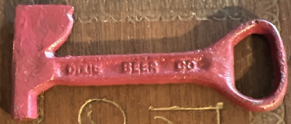 Cast Iron Dixie Beer Bottle Opener Fireman Axe Hatchet 4”