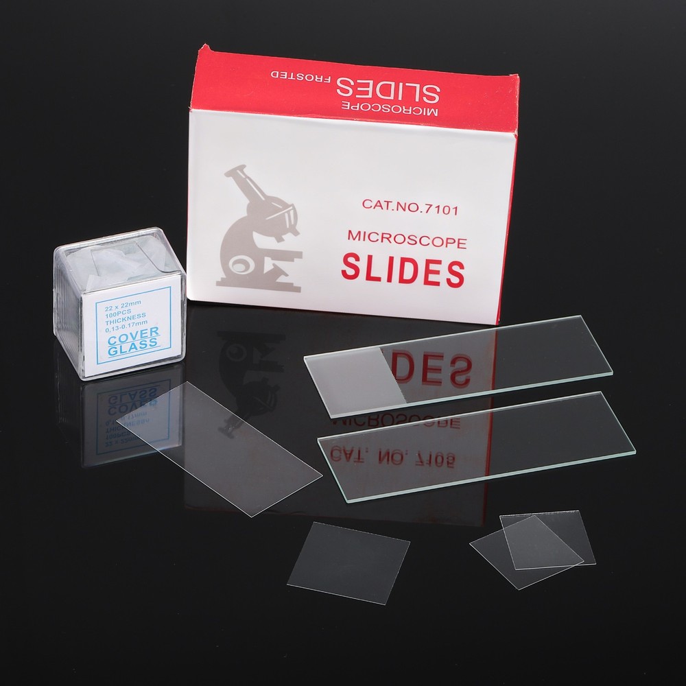 100pcs Cover Slips for Microscope Slides, 20x20mm Microscope Cover Square
