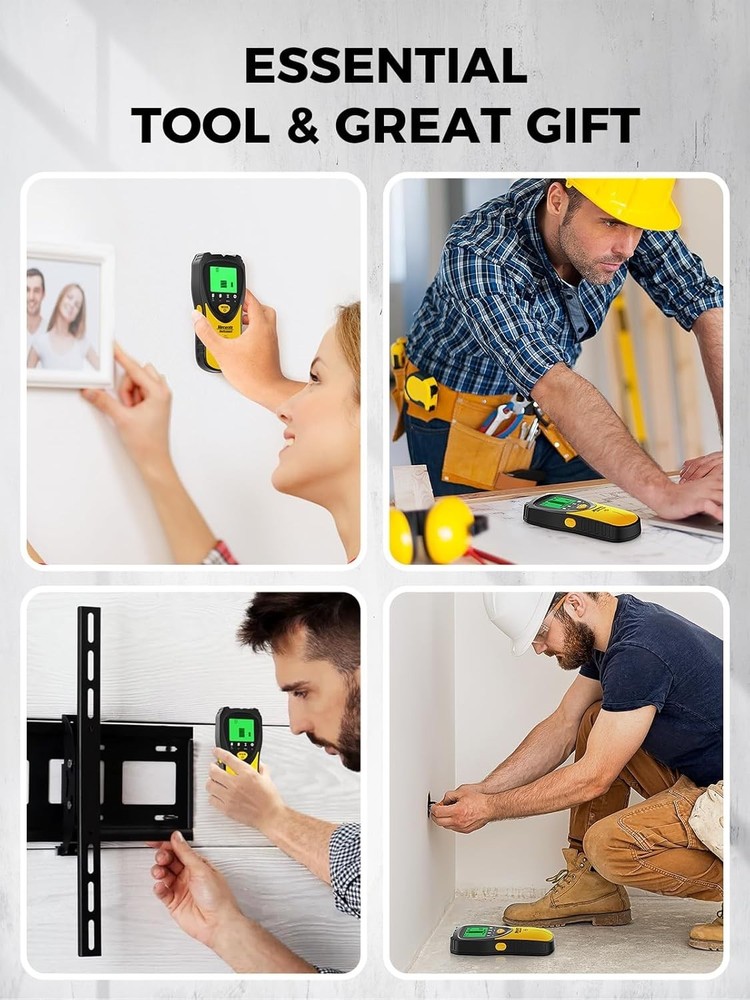 Compact 5-in-1 Stud Scanner – Safe Live Wire Detection with Accessories Included
