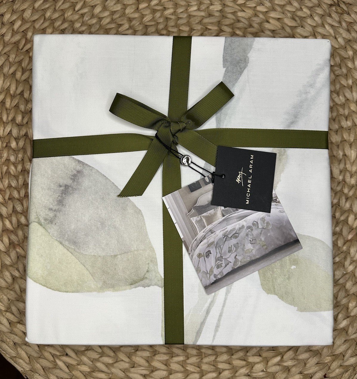 MICHAEL ARAM BOTANICAL LEAF KING DUVET COVER WATERCOLOR NWT Luxury Bedding