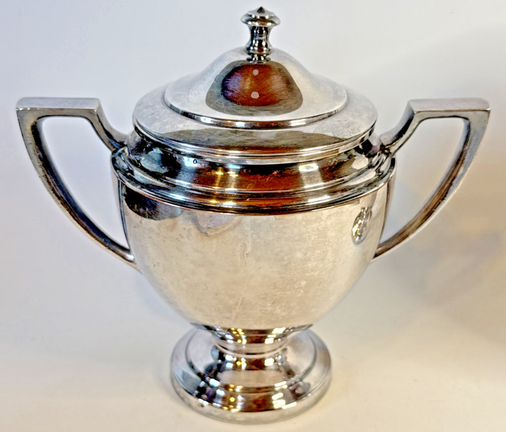 Antique Silver Plate On Copper Creamer & Sugar Bowl