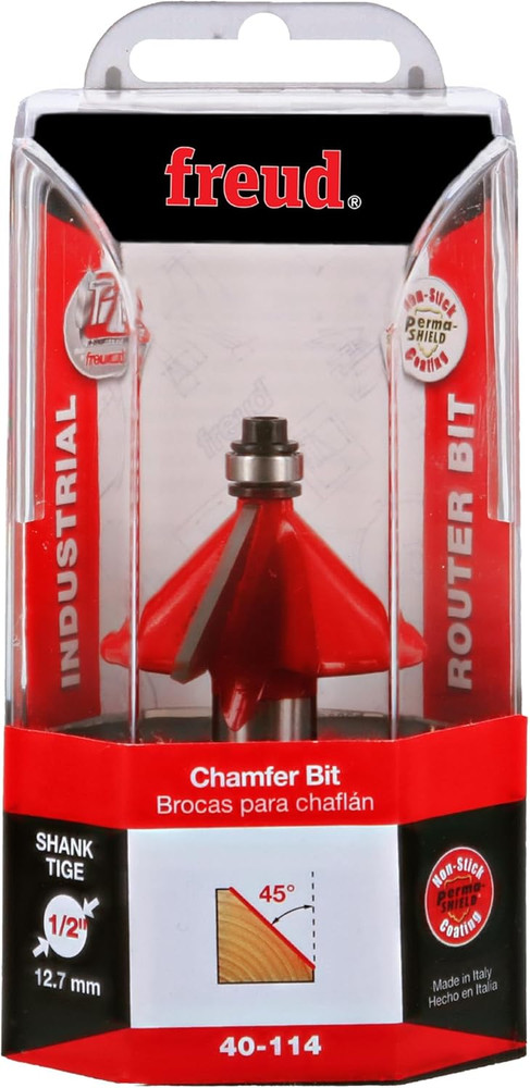 1-5/8" Chamfer Router Bit with Tico Hi-Density Carbide for Maximum Performance -