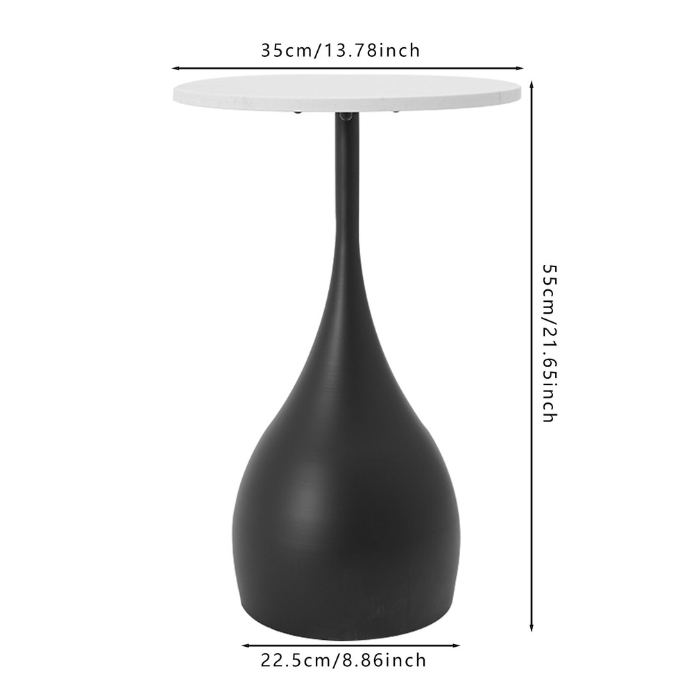 1378 Inch Marble Sofa Side Table Modern Round Accent Table For Small Spaces