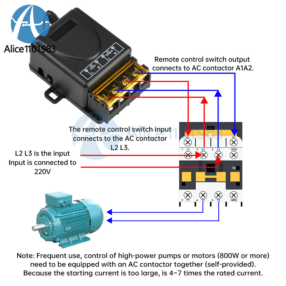 AC85-250V Wireless Remote Control Light Switch Transmitter For Water Pump Lamp
