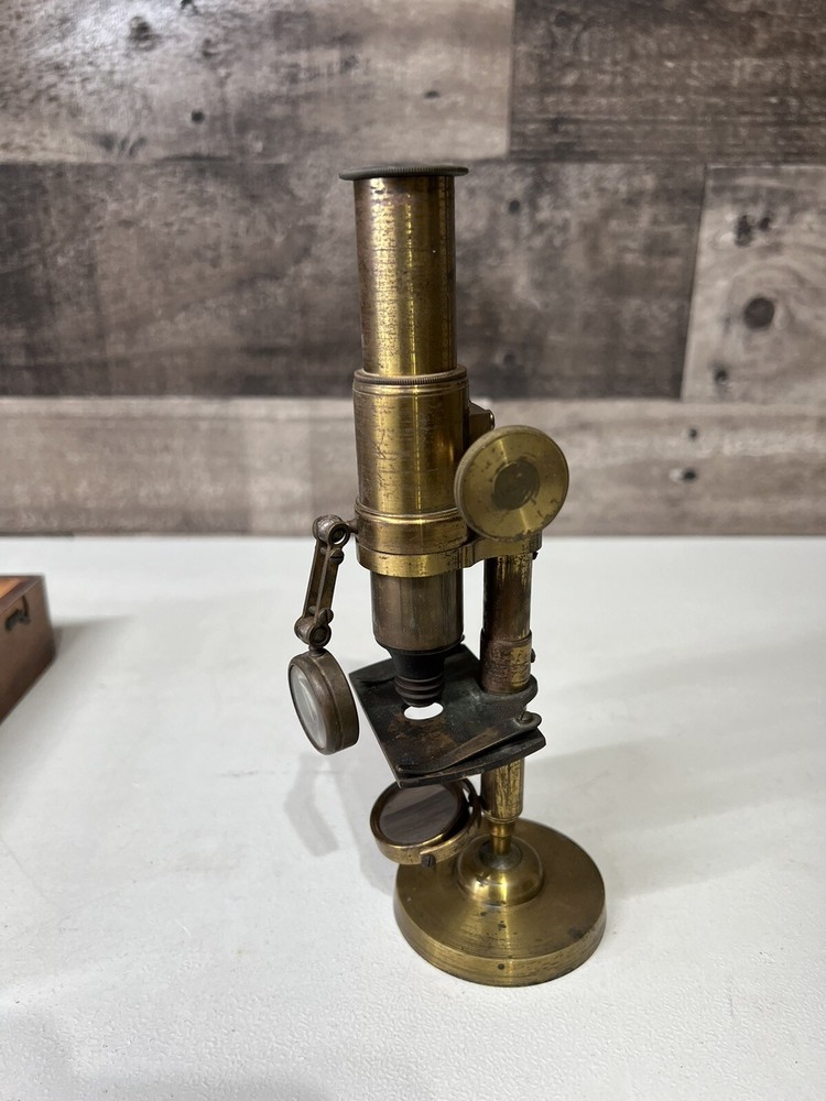 Antique Brass Mini Microscope - Seems To Be Fully Functional!