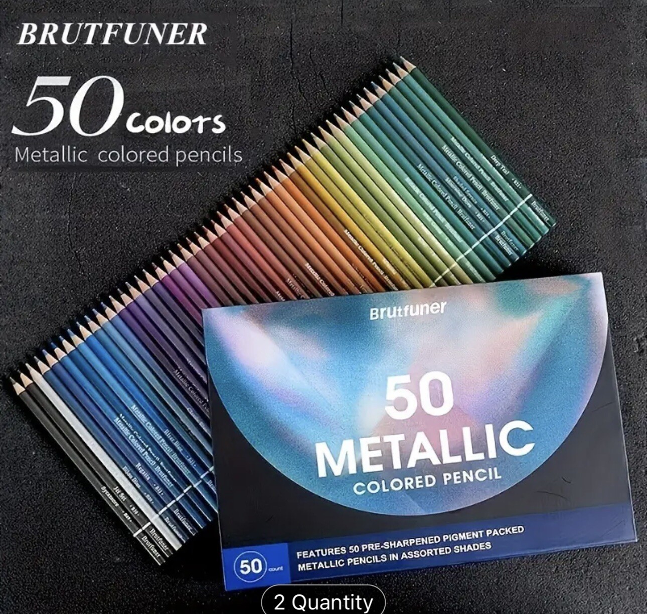 50 metallic Brutfuner colored pencils NEW Shipping Included
