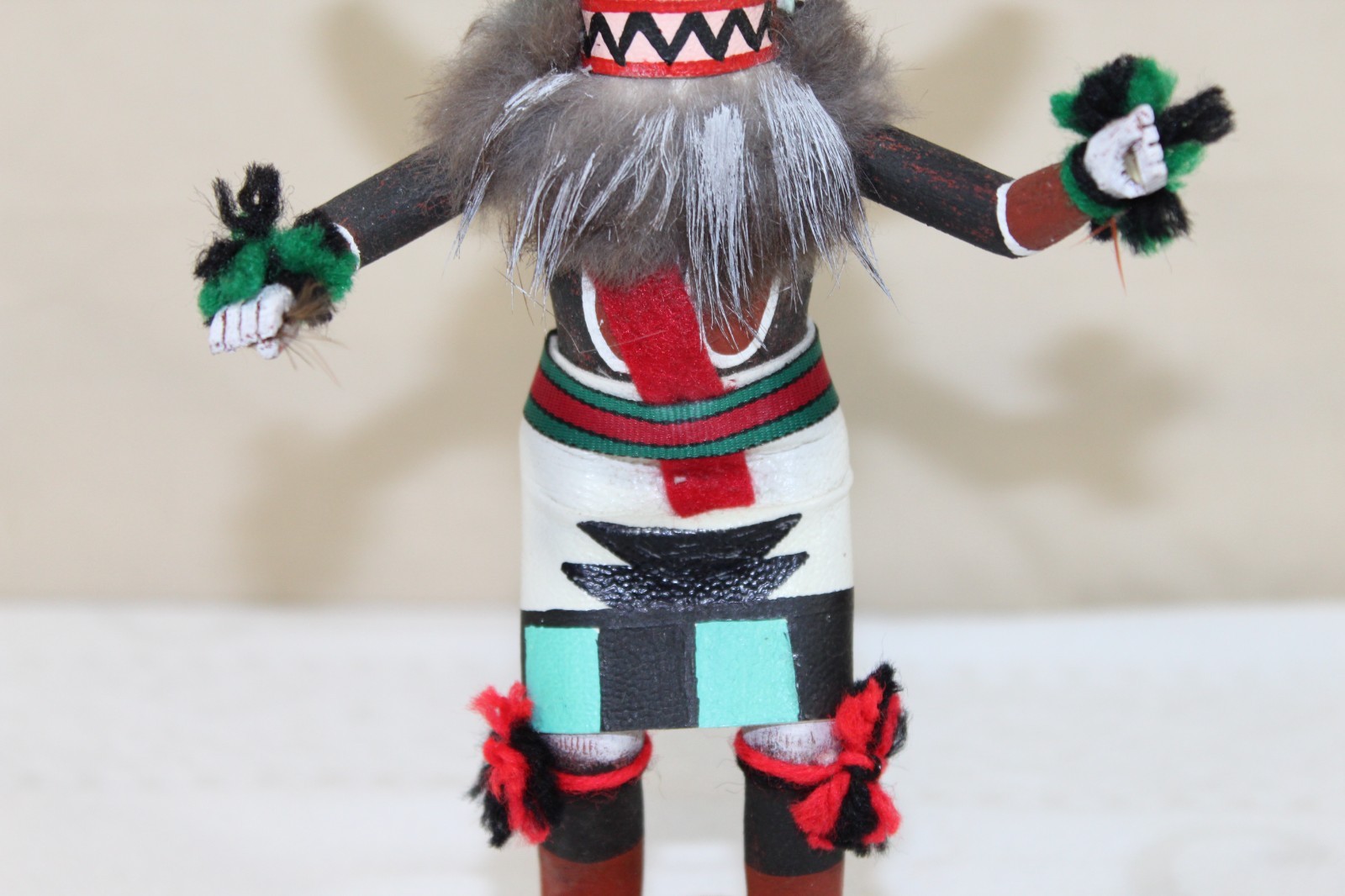 Vintage Hopi Pueblo 7.25" Kachina Doll "Broad Face" Signed C. King