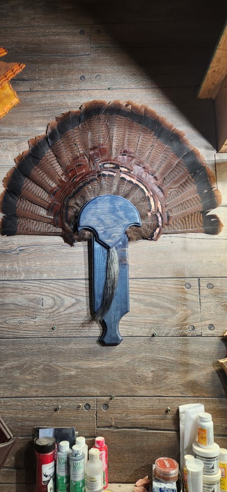 Turkey Fan Mounting Plaque Box Call Handle Midnight Storm