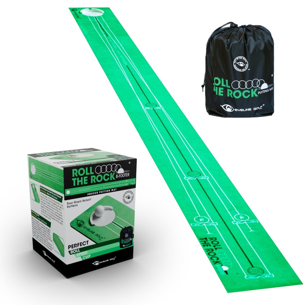 EyeLine Golf - Roll The Rock Putting Mat Have Fun Perfecting Stroke, Alignment