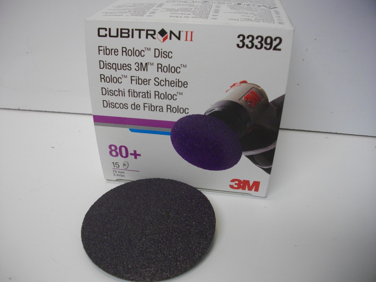 3M 33392 Cubitron II 3" sanding disc 80+ Grit box of 15 each