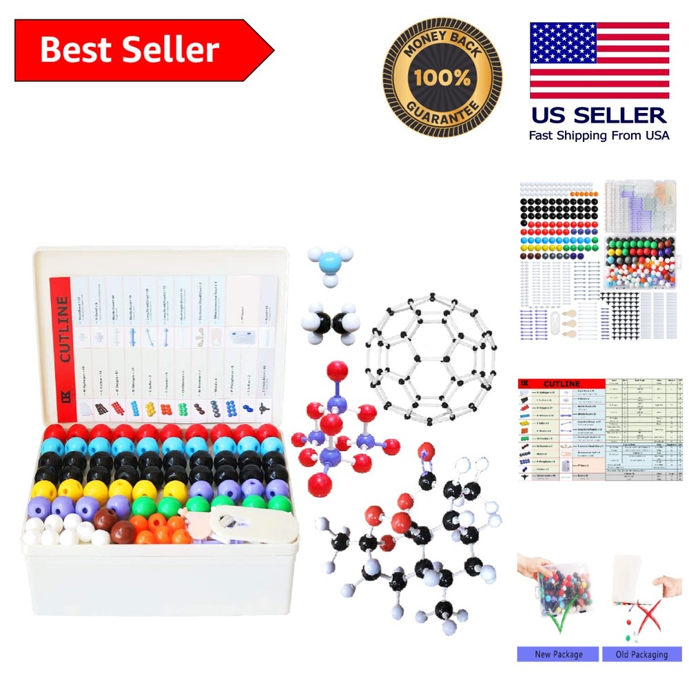 Comprehensive 3D Chemistry Model Kit - 444 Pieces for Classroom & Home Study