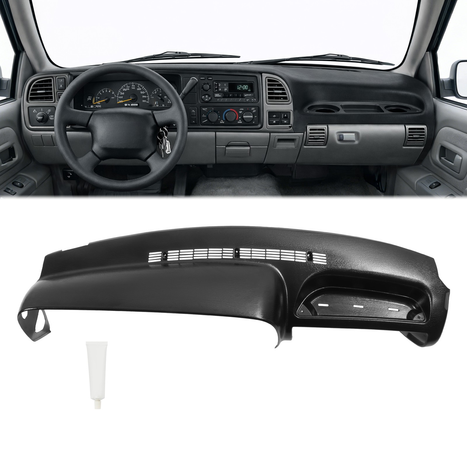 Molded Dashboard Dash Cover Cap Overlay For 1995-1996 C/K1500 Tahoe Black