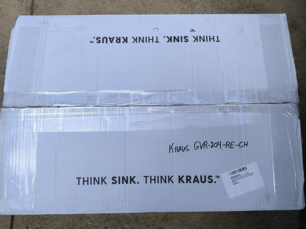 Kraus GVR-204-RE-CH Tempered glass/Solid brass Above counter Rectangular...