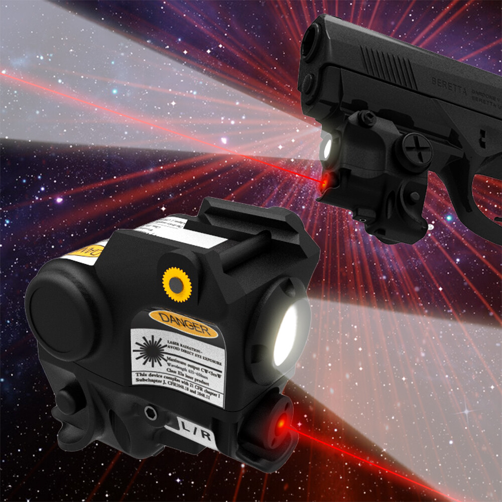 Laspur Sub Compact Rail Mount Red Laser Sight combo High Lumen Flashlight