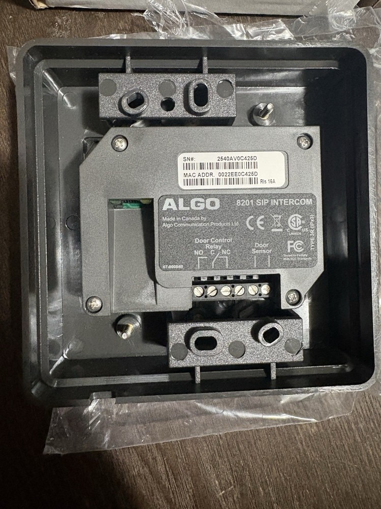 ALGO 8201 IP PoE Intercom System with Mounting Plate and Quick Start Guide