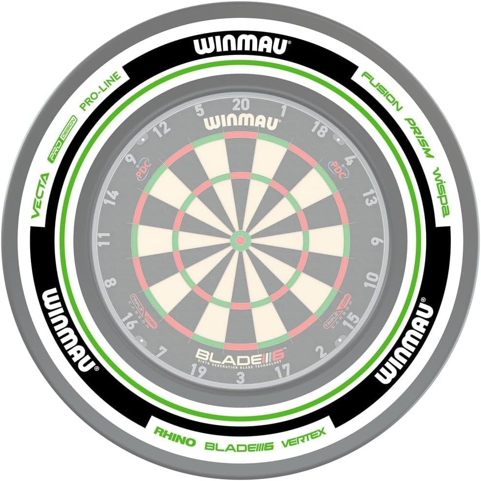 Dart Board Surround Ring - White & Green Wall Protector for Dartboards