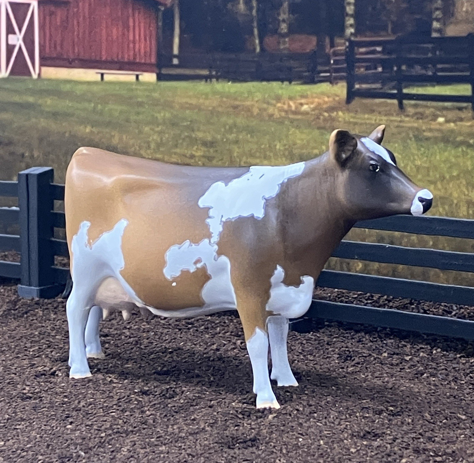 Custom CM Breyer TSC 1:20 Ornament Spot Jersey Holstein Figurine Model Dairy Cow