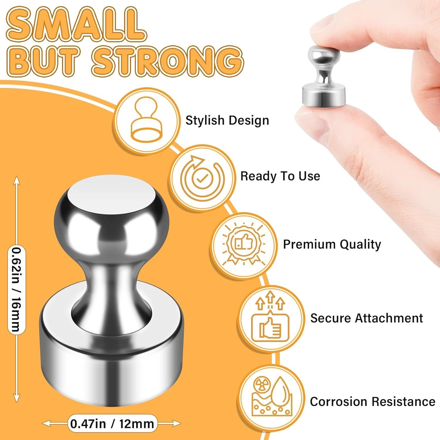 12Pcs Strong Fridge Magnets for Whiteboard Kitchen Office Locker Heavy Duty