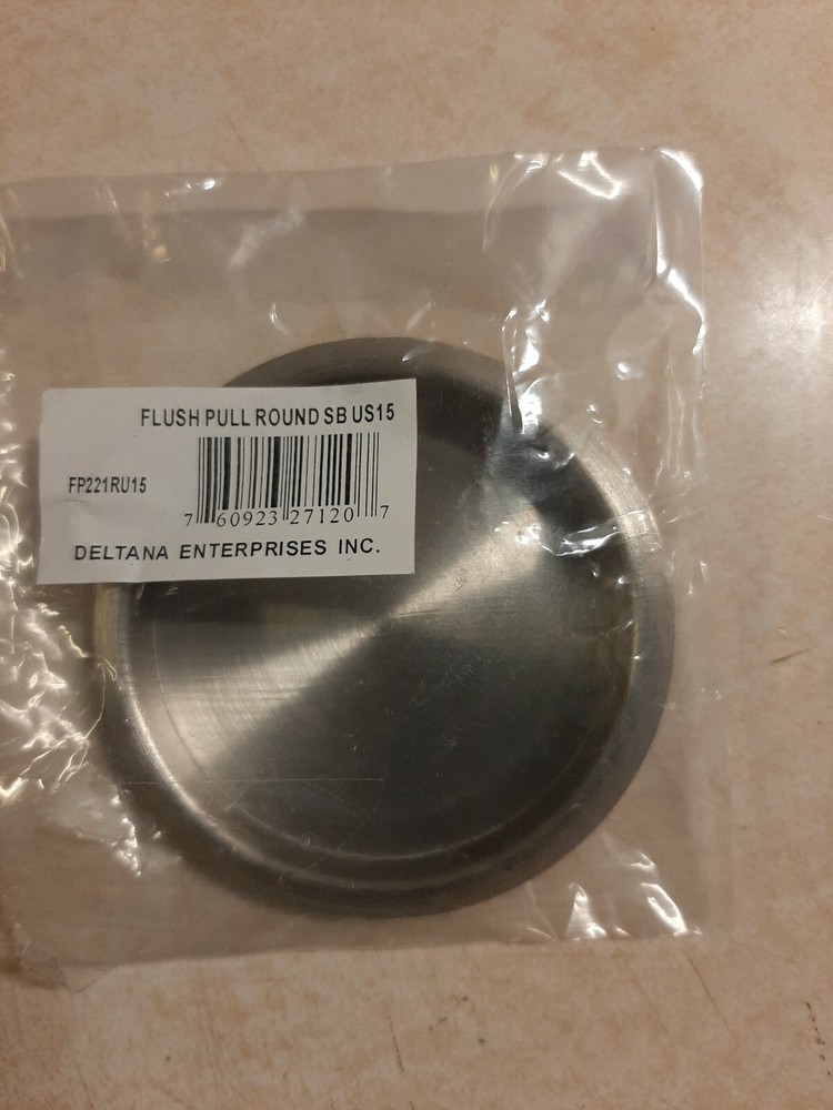 Deltana FP221RU15 Round Flush Pull, Solid Brass
