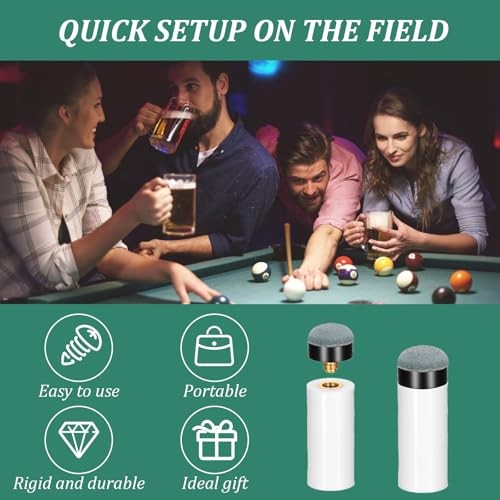 10Sets PPool Cue Tips Replacement Kit, No Glue Pool Cue Tips with White