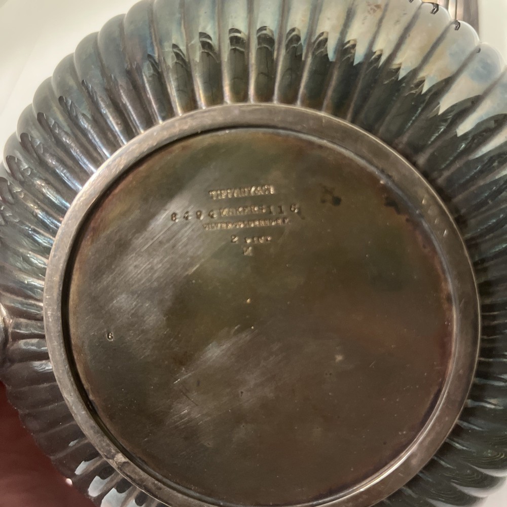 Antique Tiffany Co Repousse Tea Pot Warming Cradle Tilting Silver Plated