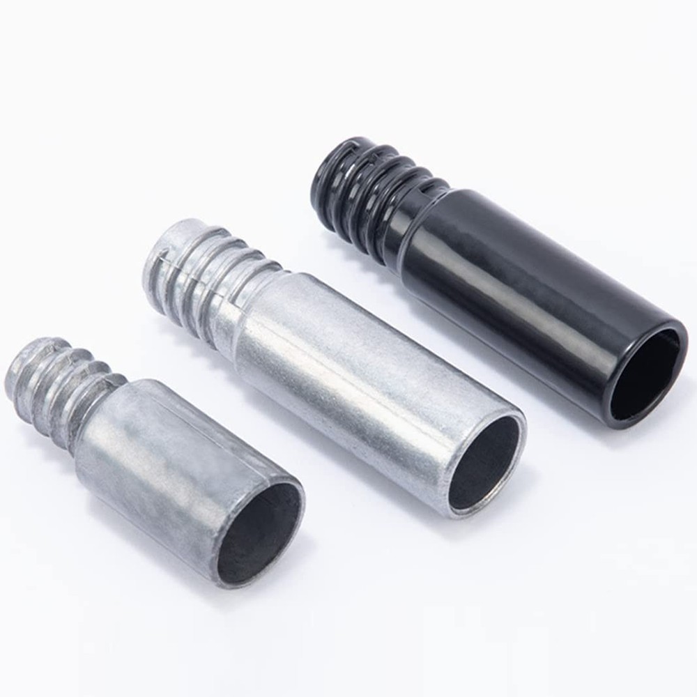 6 Pack Threaded Tip Replacement, Aluminum, 1 Inch Pole, Mop, Broom Adapter