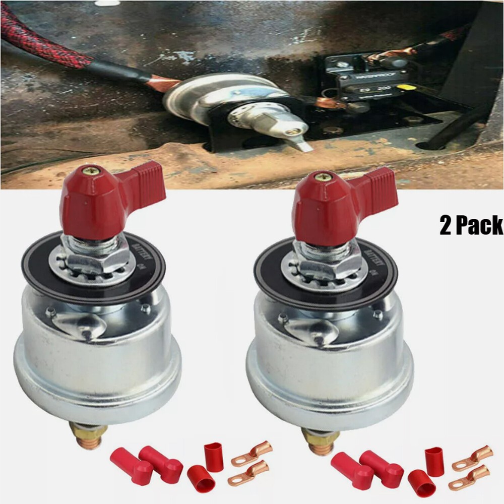 2x Heavy Duty Master Battery Disconnect Switch Kill 2 Post SPST Kill Cut Off 12V