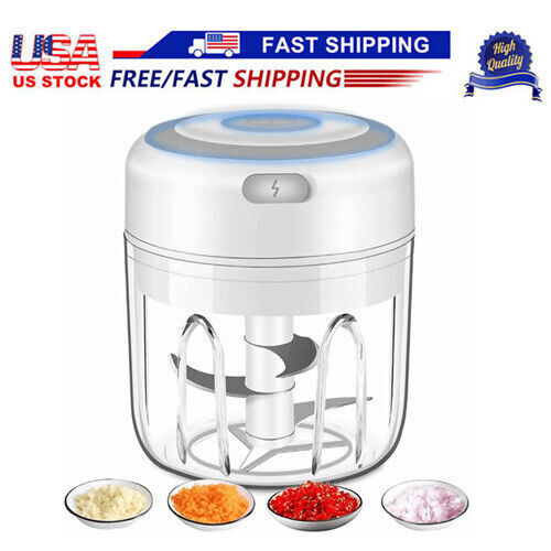 2PCS Mini Food Processor, Vegetable Garlic Chopper USB Meat Grinder Rechargeable