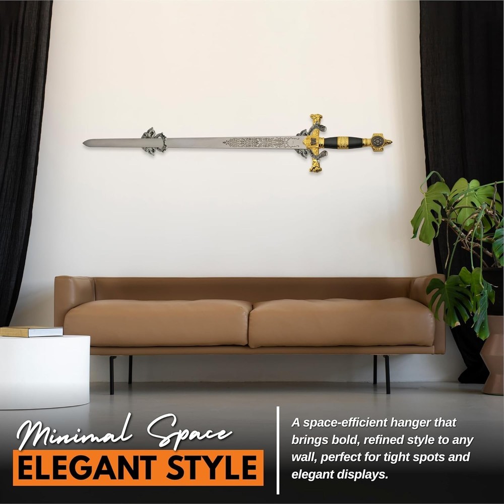 Versatile Vintage Adjustable Sword & Pistol Rack - Complete Mounting Hardware