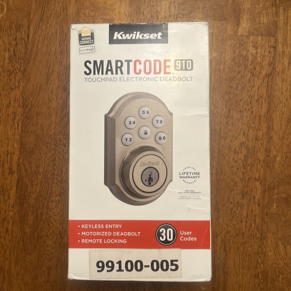 Kwikset 910 SmartCode Z-Wave Deadbolt - Satin Nickle New Open Box