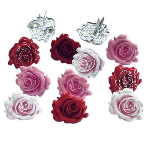 Eyelet Outlet Shape Brads 12/Pkg-Rose - 3 Pack