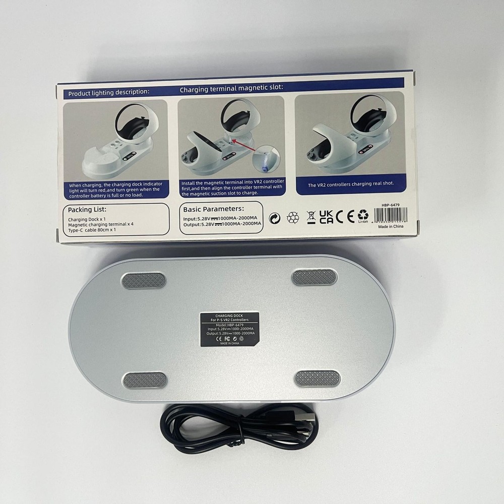 2 Charging Dock Station Charger With Cable For PS5 PS VR2 Controllers Console C